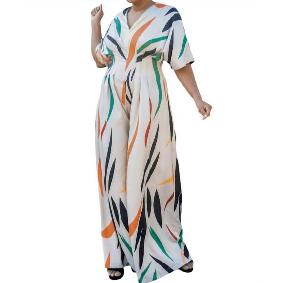 NEW MULLA pleated pocket jumpsuit in cream - Picture 3 of 4